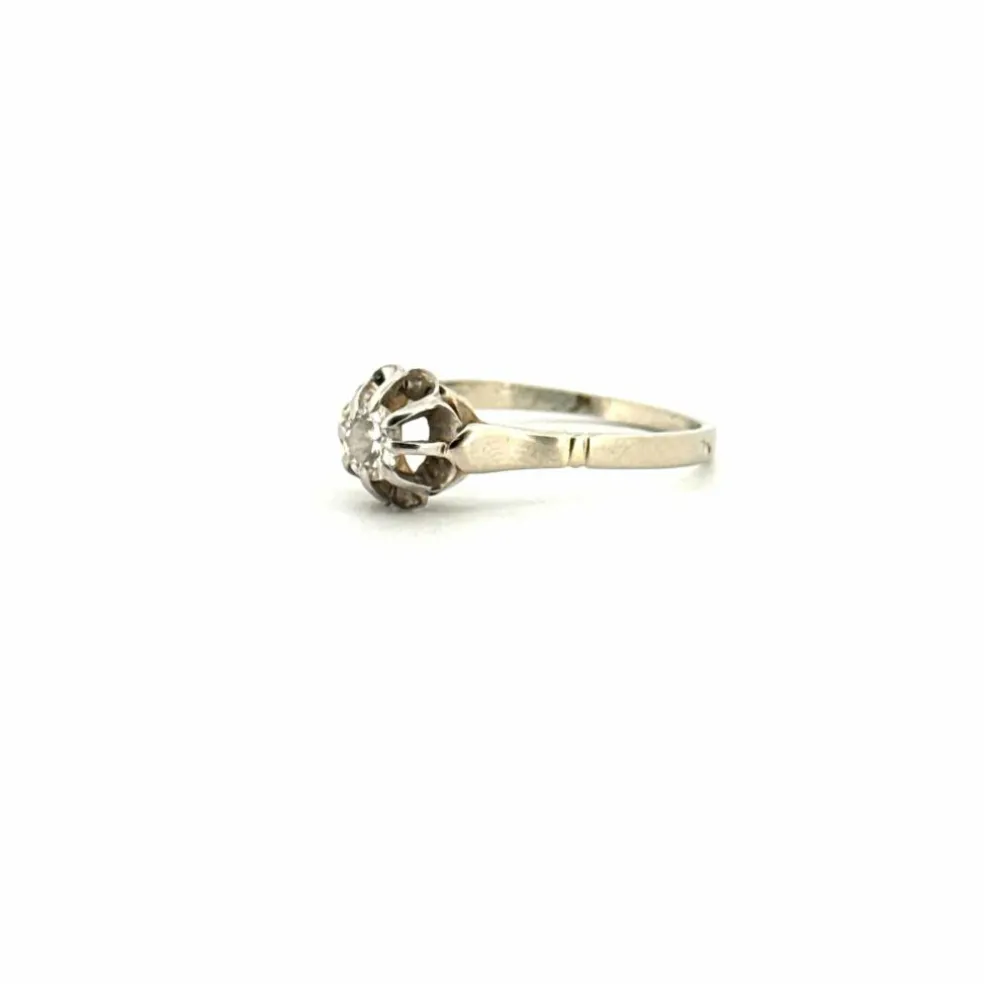 Solitaire or blanc diamant