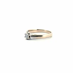 Solitaire or blanc diamant
