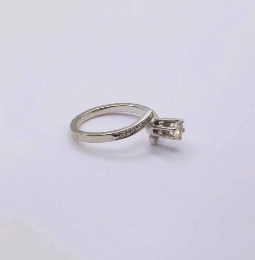 Solitaire Or Blanc Diamant