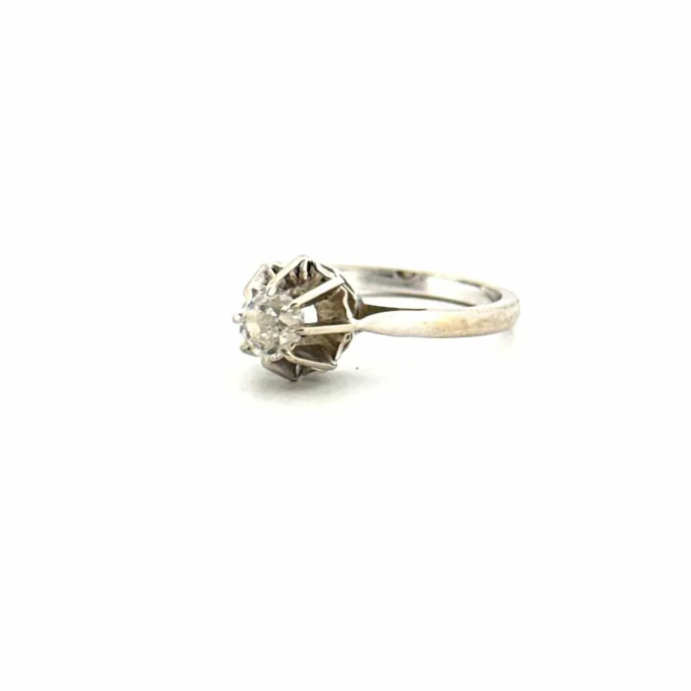 Solitaire or blanc diamant