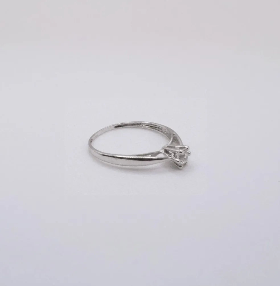 Solitaire Or Blanc Diamant