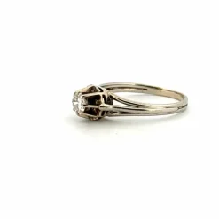 Solitaire or blanc diamant