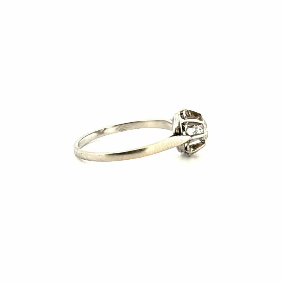 Solitaire Or Blanc Diamant