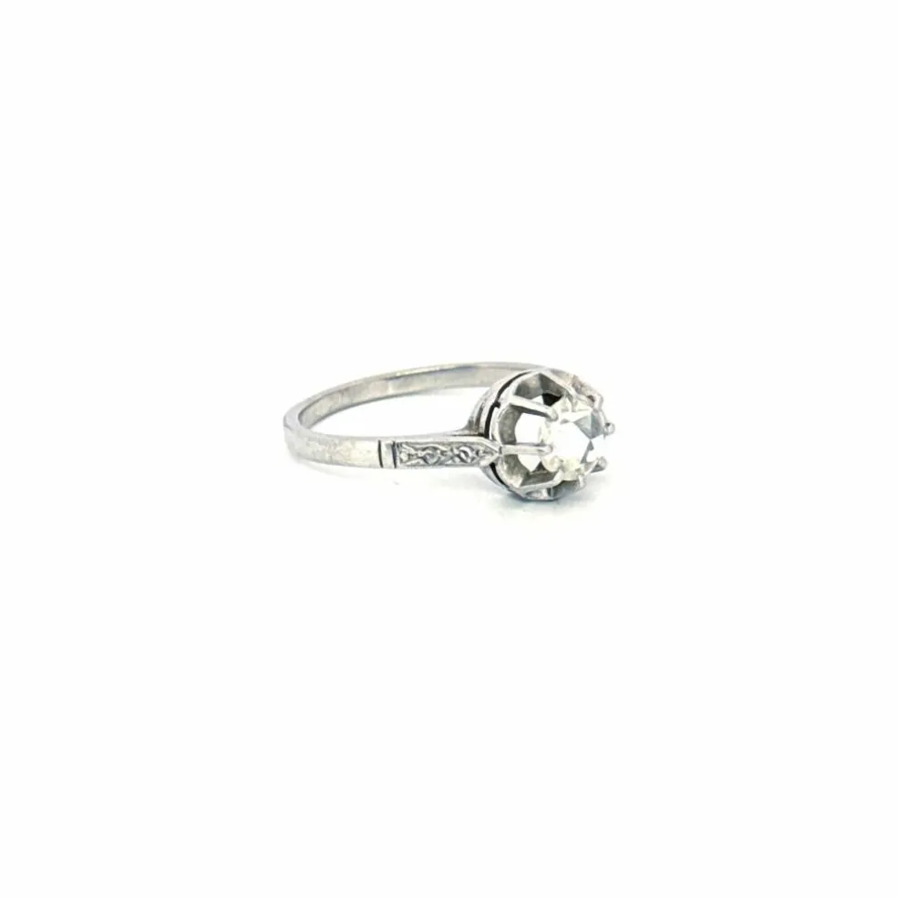Solitaire Or Blanc Diamant