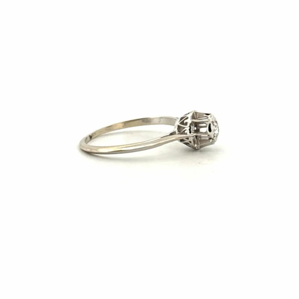 Solitaire Or Blanc Diamant
