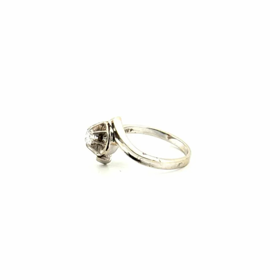 Solitaire Or Blanc Diamant