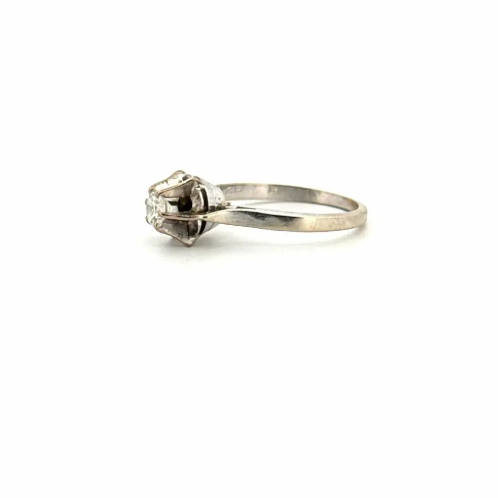 Solitaire or blanc diamant