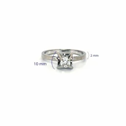 Solitaire or blanc diamant