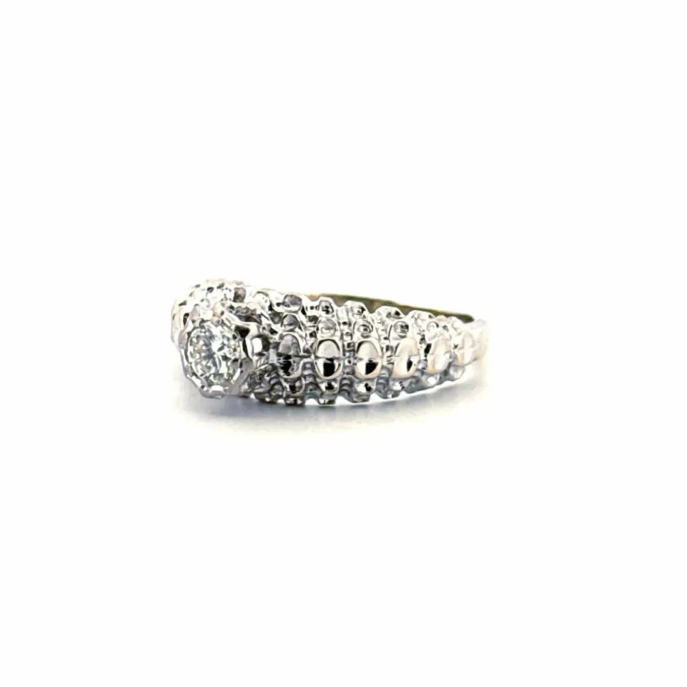 Solitaire Or blanc Diamants