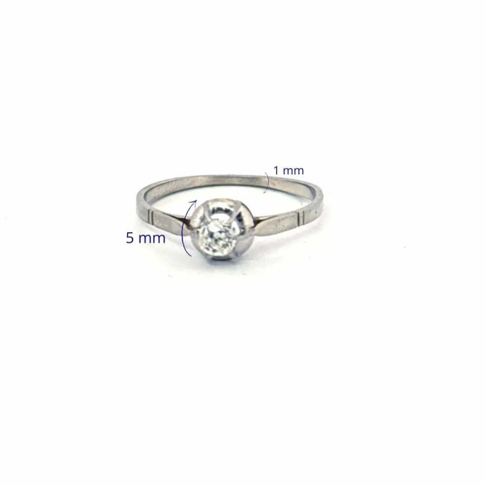 Solitaire Or Blanc Diamant