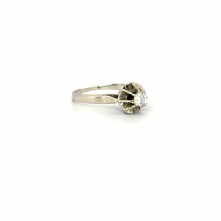 Solitaire Or Blanc Diamant