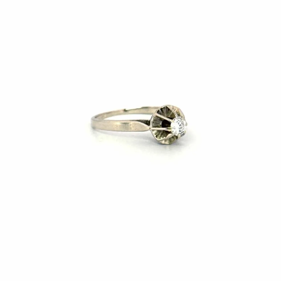 Solitaire Or Blanc Diamant