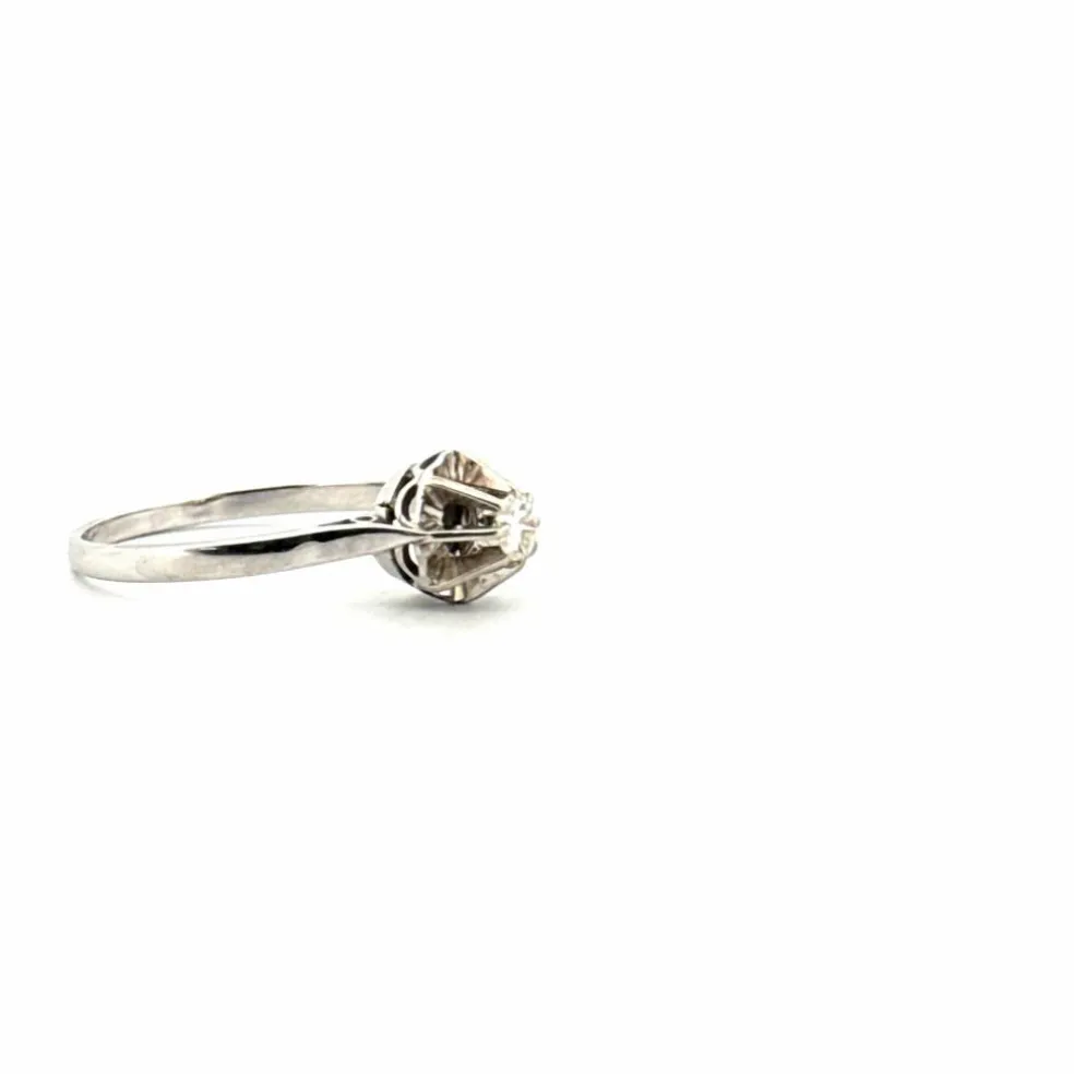 Solitaire or blanc diamants