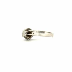 Solitaire or blanc diamant