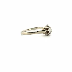 Solitaire or blanc diamant