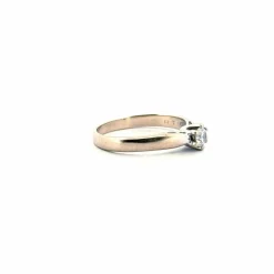 Solitaire or blanc diamant