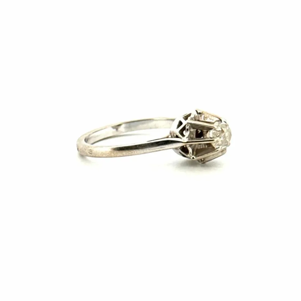 Solitaire or blanc diamant