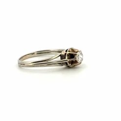 Solitaire or blanc diamant