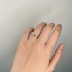 Solitaire or blanc diamant 0,30 carat