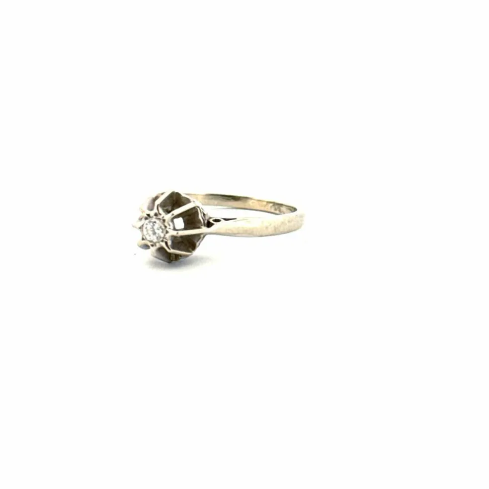 Solitaire Or Blanc Diamant