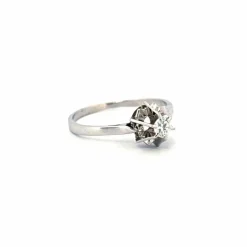 Solitaire Or Blanc Diamant