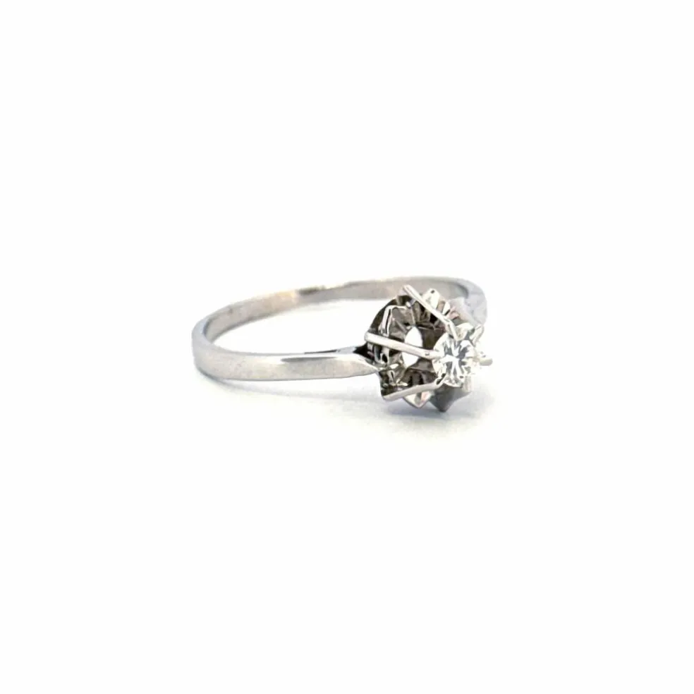 Solitaire Or Blanc Diamant