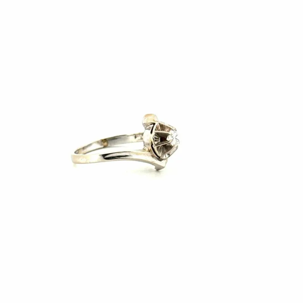 Solitaire Or Blanc Diamant