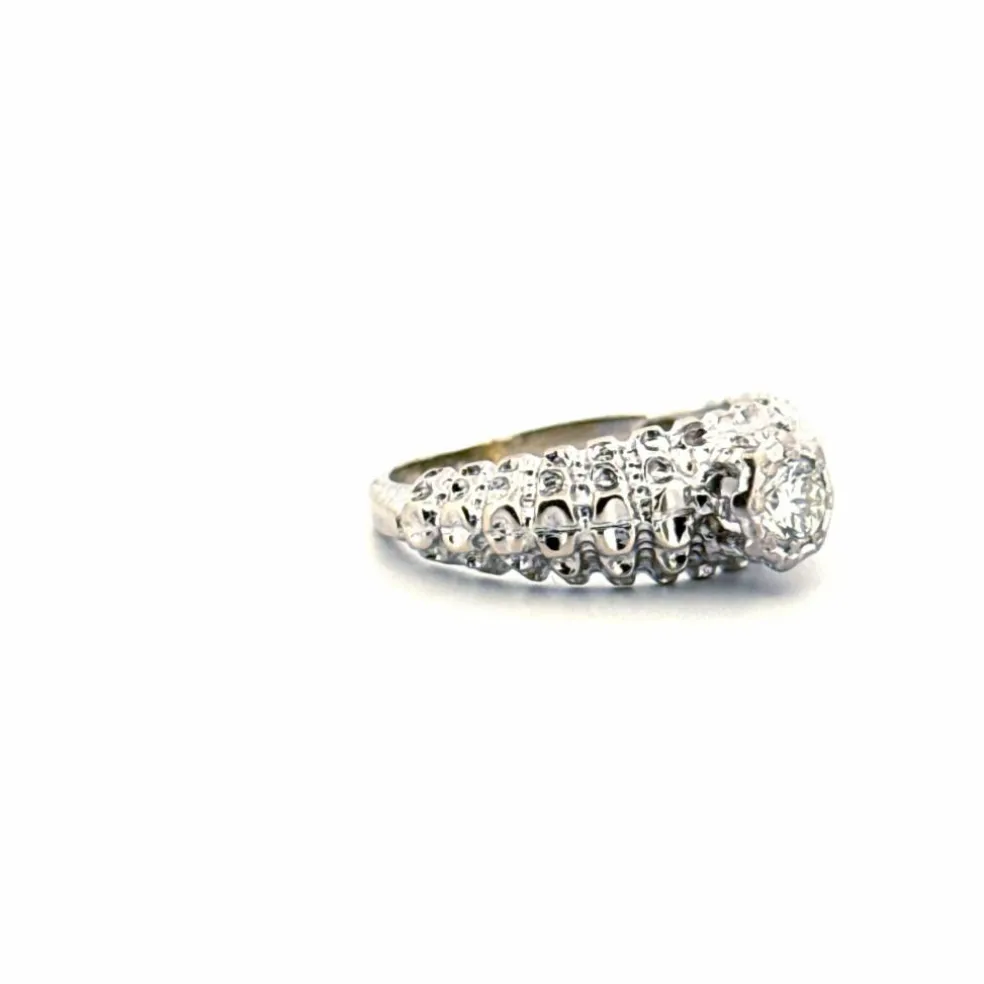 Solitaire Or blanc Diamants
