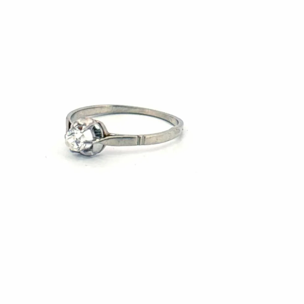 Solitaire Or Blanc Diamant