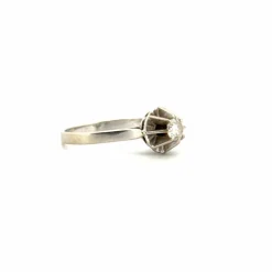 Solitaire or blanc diamant