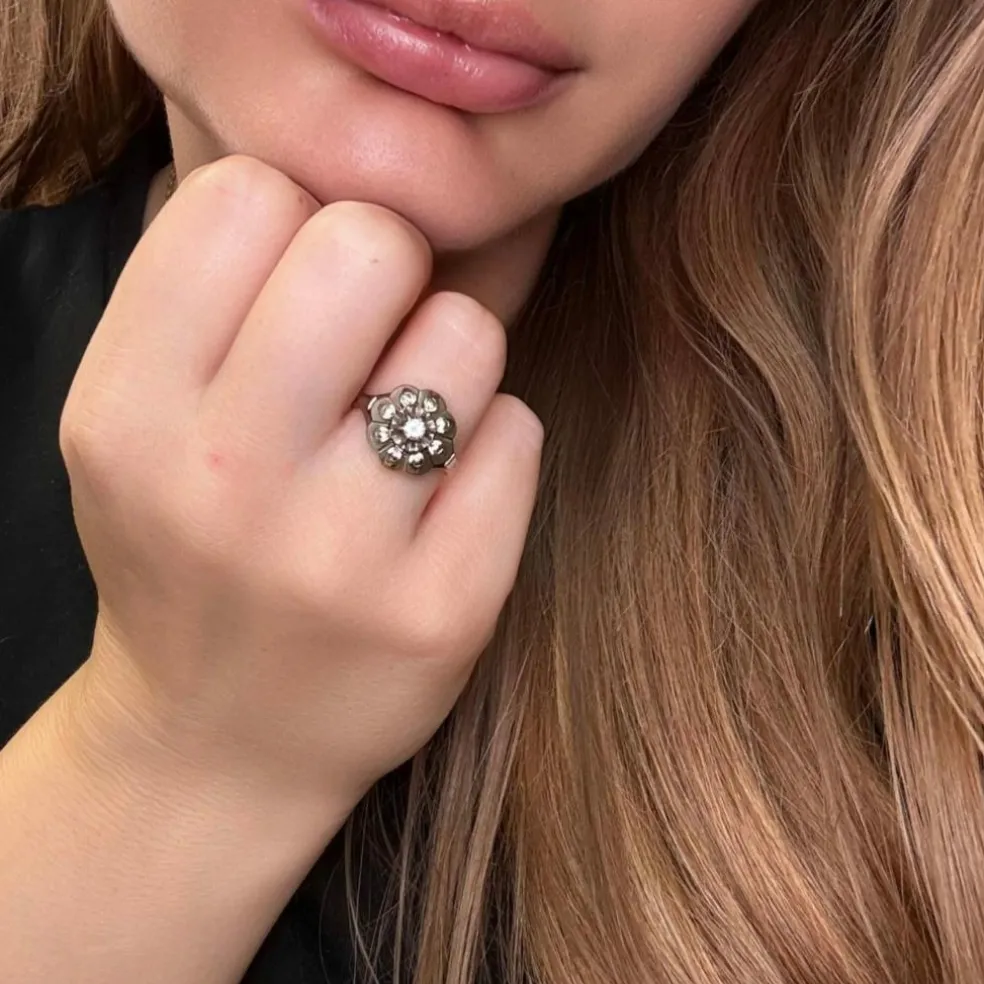 Solitaire or blanc diamant