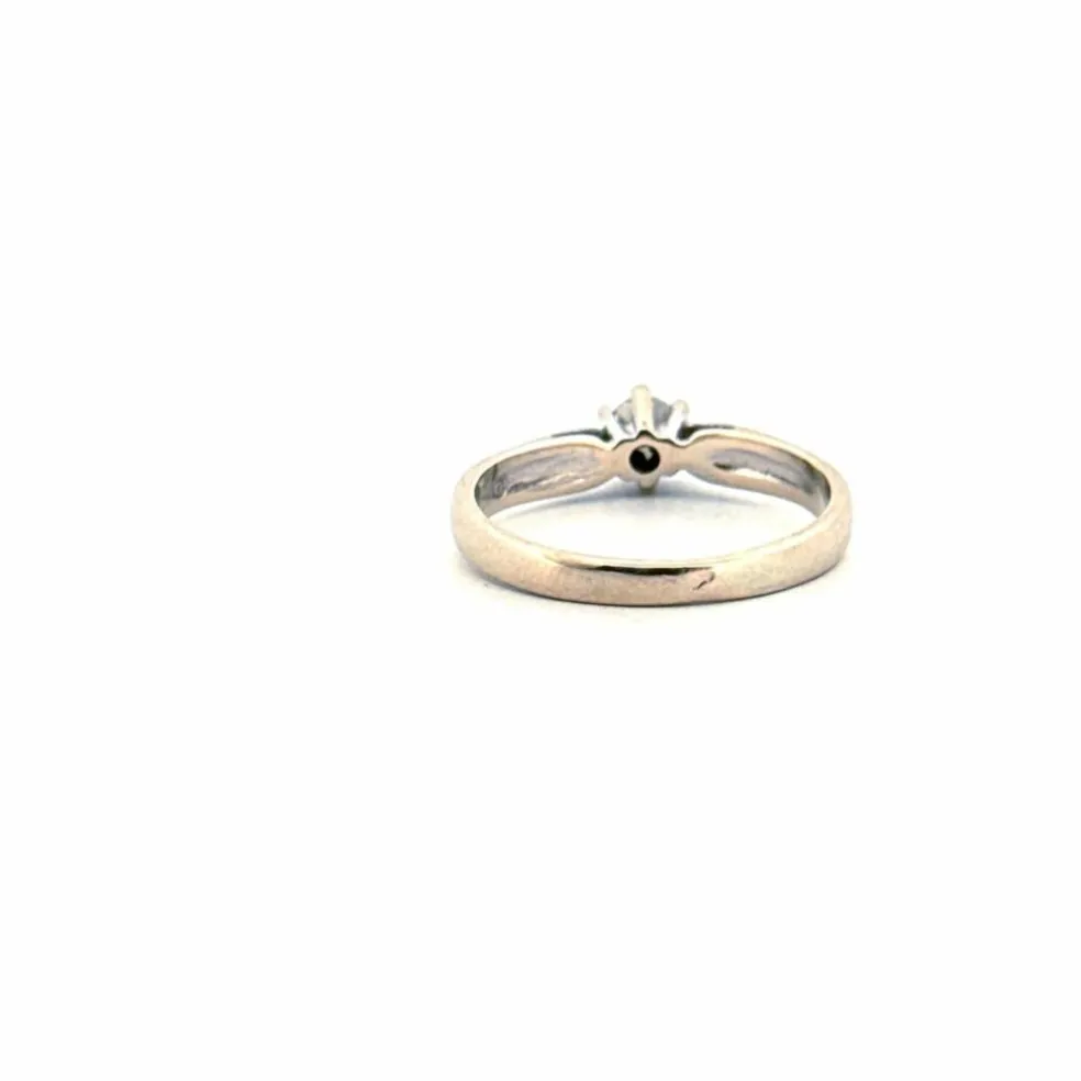 Solitaire or blanc diamant