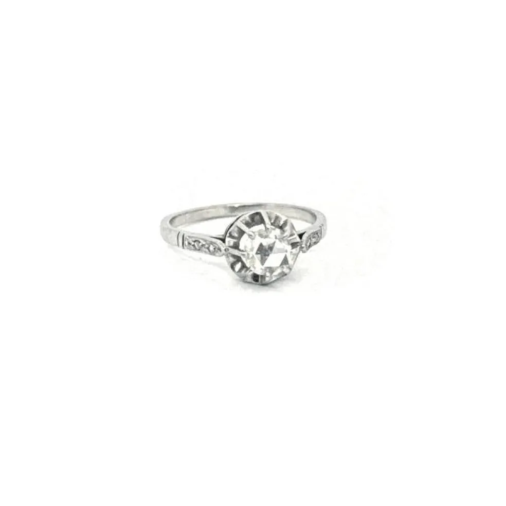 Solitaire Or Blanc Diamant