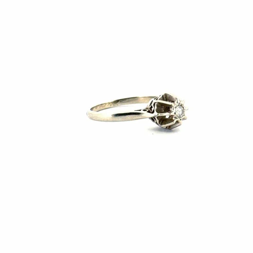 Solitaire Or Blanc Diamant
