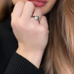 Solitaire Or Blanc Diamant