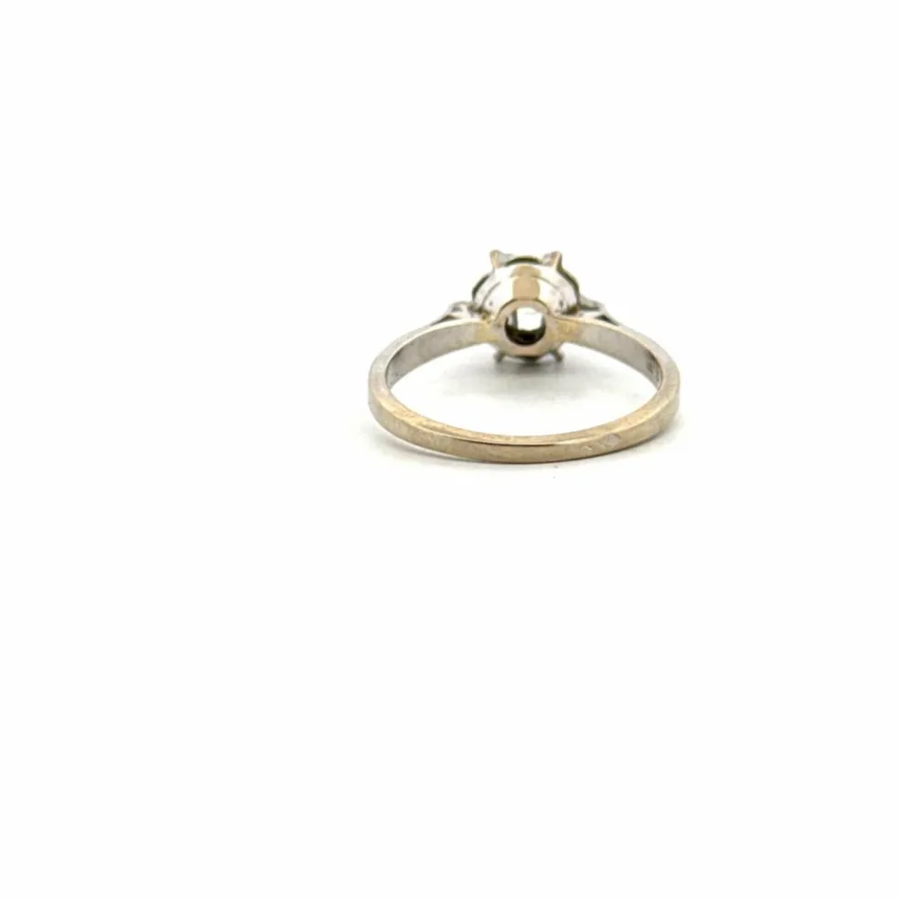 Solitaire or blanc diamant