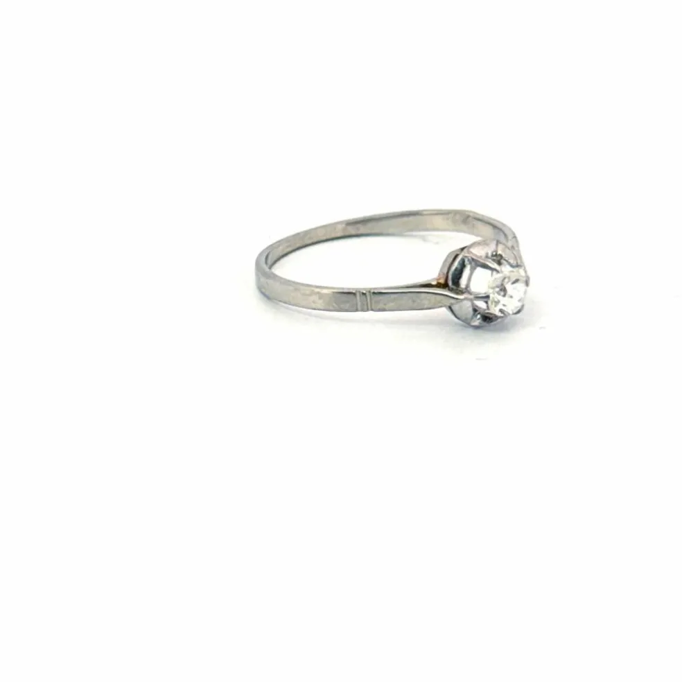 Solitaire Or Blanc Diamant