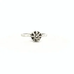 Solitaire or blanc diamants