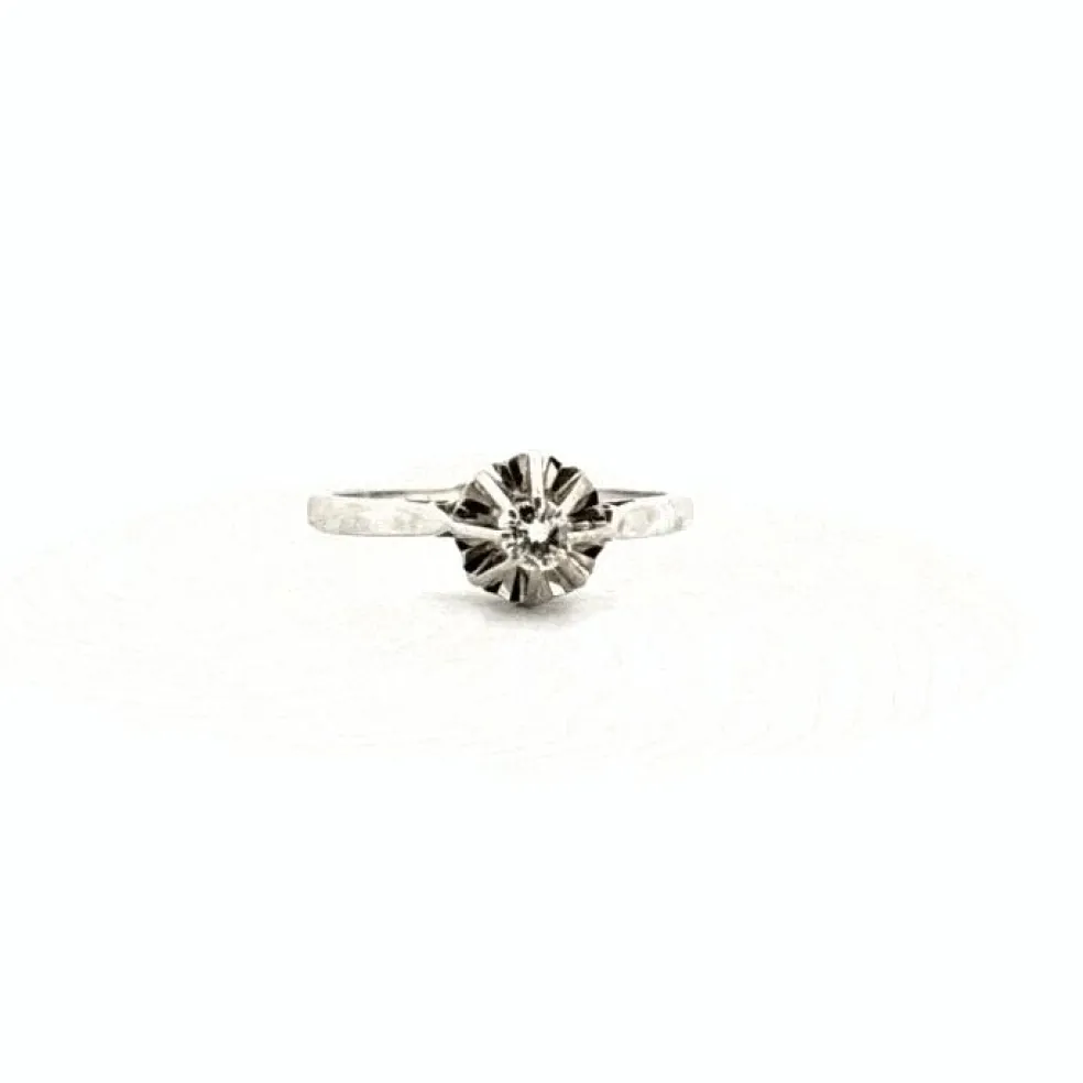 Solitaire or blanc diamants