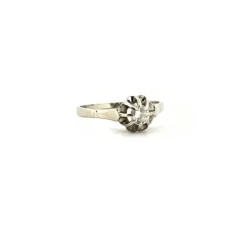 Solitaire or blanc diamant