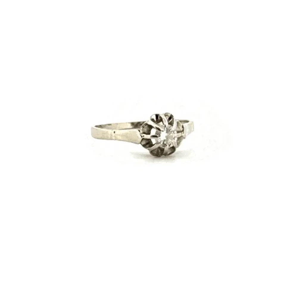 Solitaire or blanc diamant