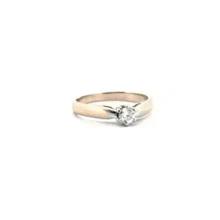 Solitaire or blanc diamant