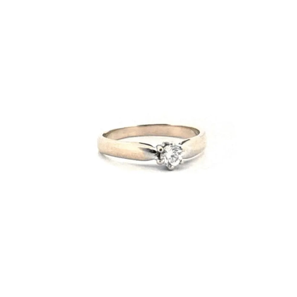 Solitaire or blanc diamant