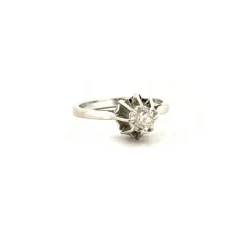 Solitaire or blanc diamant