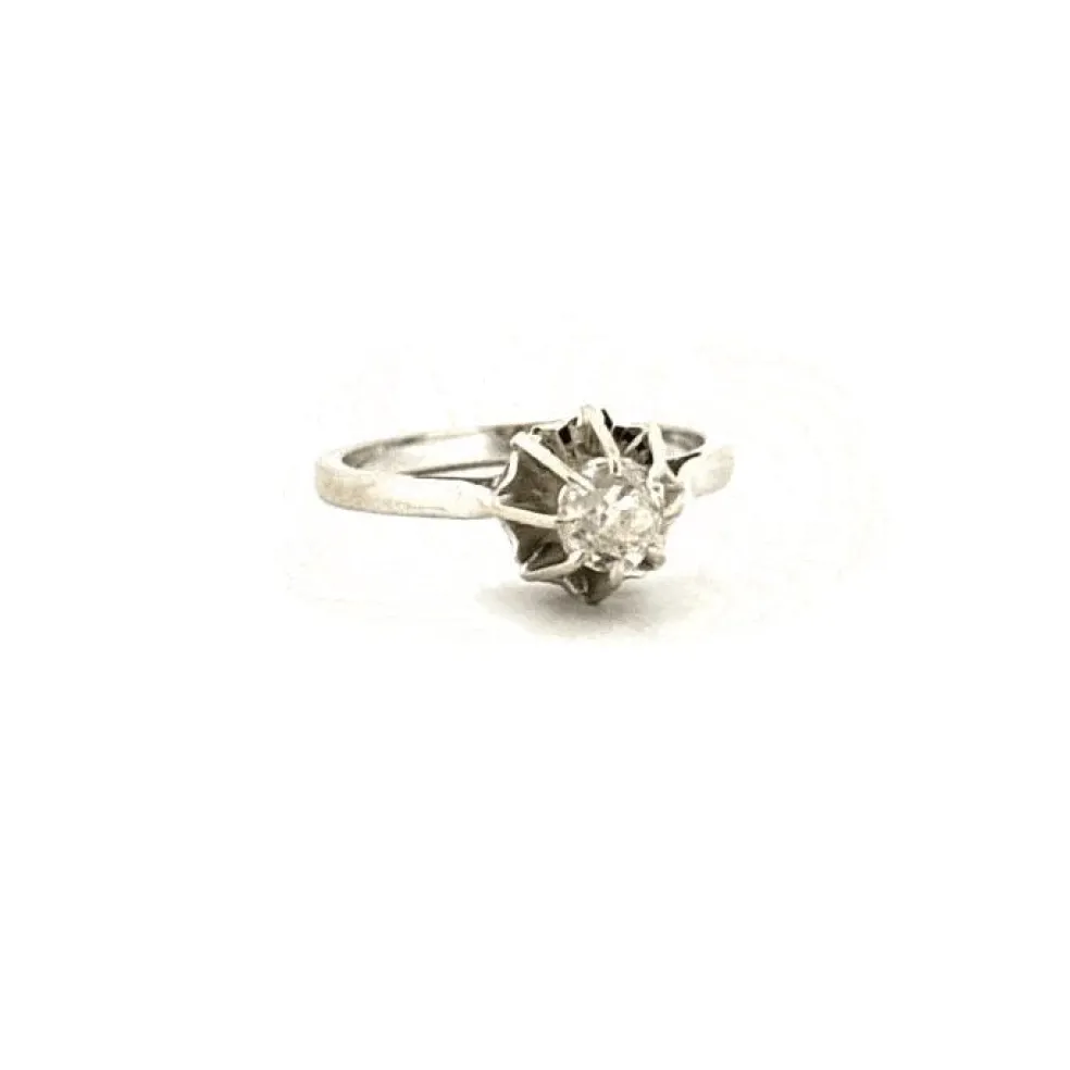 Solitaire or blanc diamant