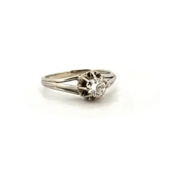 Solitaire or blanc diamant