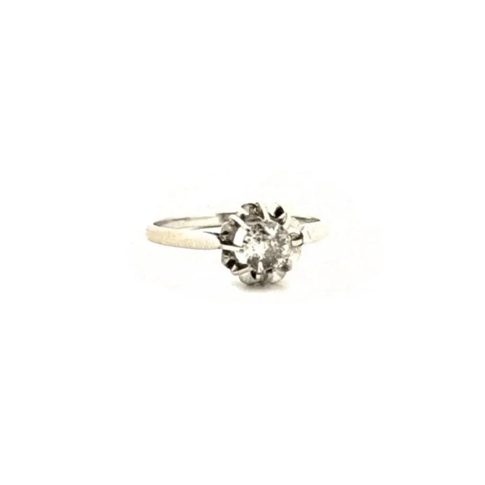 Solitaire Or Blanc Diamant