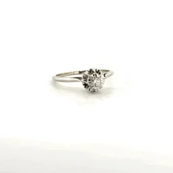 Solitaire Or Blanc Diamant