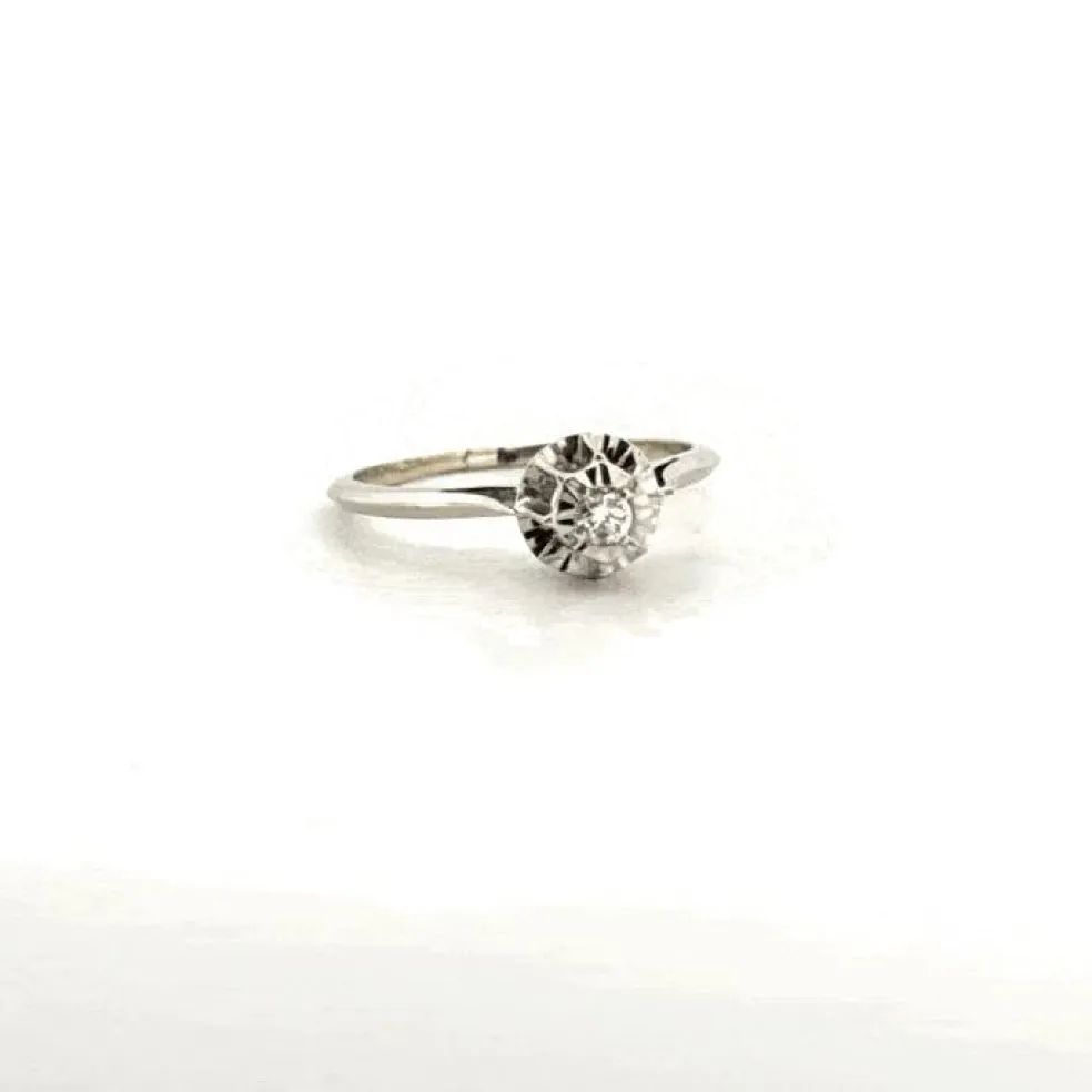 Solitaire Or Blanc Diamant