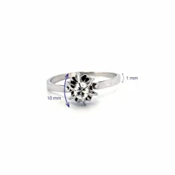 Solitaire Or Blanc Diamant